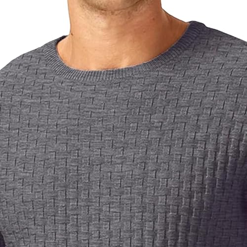 Men's Ribbed Crewneck Pullover Sweater Long Sleeve Casual Sweater Soft Knit Textured Tops Ribbing Edge2