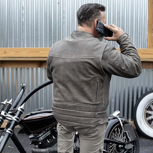 Image of Milwaukee Leather Men's Black Cowhide Quilted Pattern Scooter Style Racing Jacket MLM1545