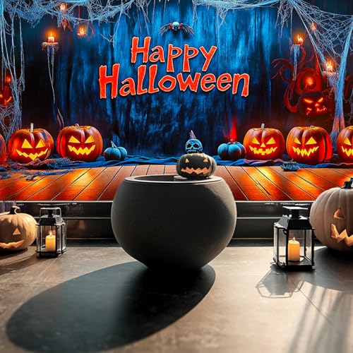 Vinilo decorativo Halloween con calabazas y telarañas 39.3x17.7 pulgadas miniatura 4