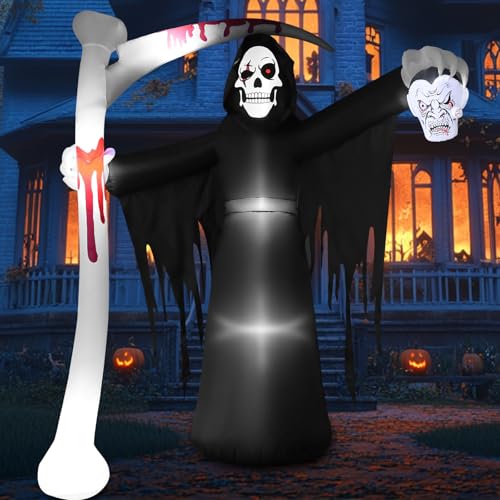 Gruselige 9FT Halloween Aufblasbare Deko – XXL Sensenmann mit LED für schaurige Gartenpartys und Horror-Highlights! – Bild 7