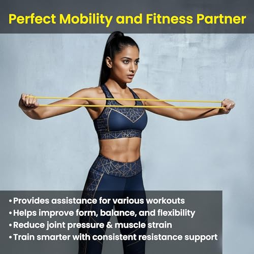 Image of PulseITLoopBand Heavy Resistance Band for Exercise & Stretching, Pull Up Band Suitable in Home & Gym Workout, Power Bands for Men & Women. (Yellow 3-7kg Resistances)(Material: Natural Rubber)