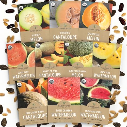 Organic Melon Seeds Variety Pack - 10 Individual Packs...