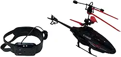 Helicóptero Infantil com Controle de Pulso e Sensor de Movimento, Brinquedo Educativo com Luz LED, Bateria Recarregável, Seguro e Resistente – Ideal para Crianças (Vermelho)