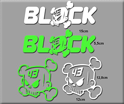 IDIQIB Ecoshirt DW-9LEZ-BER0 Stickers Ken Block R77 Vinyl Adesivi Decal Aufkleber Клей Stickers Car Voiture Sport Racing, White Green