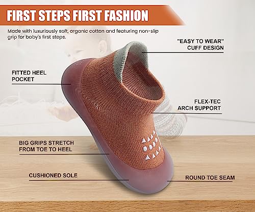Image of Baby Sock Shoes Boys Girls First Walking Shoes Non-Slip Slippers Soft Sole Sneakers Toddler Infant Babygirl