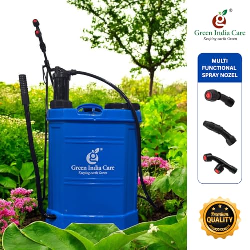 Image of Manual Knapsack Sprayer | Hand-Operated High-Pressure Pump | 16L Tank Capacity | Telescopic Lance with 3 Nozzles | Ideal for Farming,Gardening & Pesticide Spraying