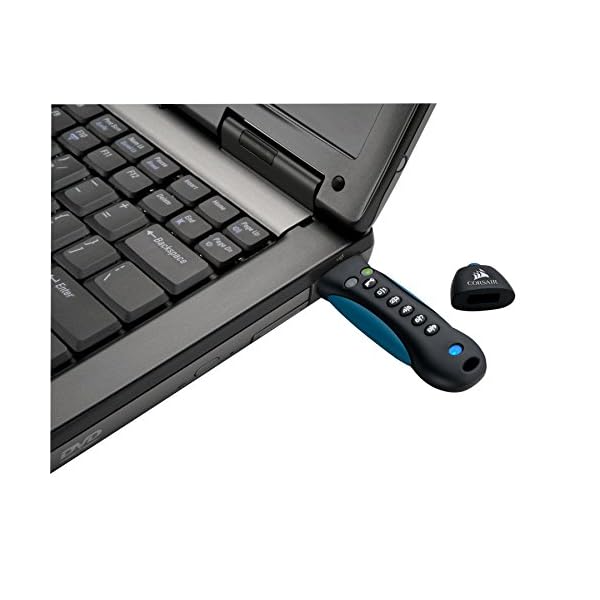 Corsair Flash Padlock 3 32GB Secure verschlüsselter USB-Flash-Laufwerk USB 3.0, schwarz/blau – Bild 4
