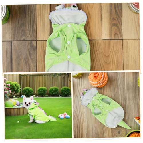 Disfraz para perro con capucha Dinosaurio divertido LALAFINA miniatura 3