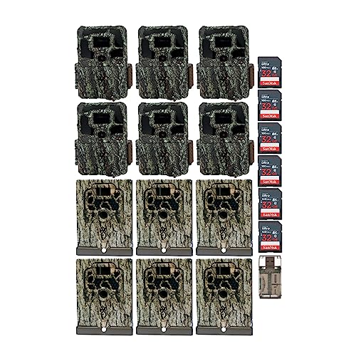 Browning Trail Cameras Dark Ops Pro X Cellular Game Camera with Infrared Night Vision, Wildlife Motion-Activated Bundle with Memory Card, Security Box, and USB Card Reader (6-Pack) - Browning