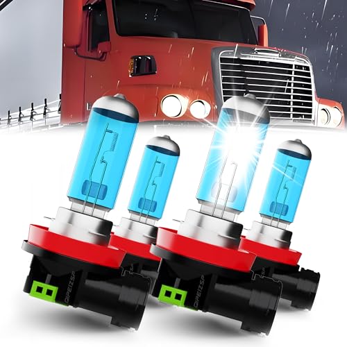 QIPEIZSP Headlight Bulbs compatible with (2008-2016) Freightliner Cascadia Commercial Truck Lights, h8/h9/h11 High & Low Beams, Pack of 4