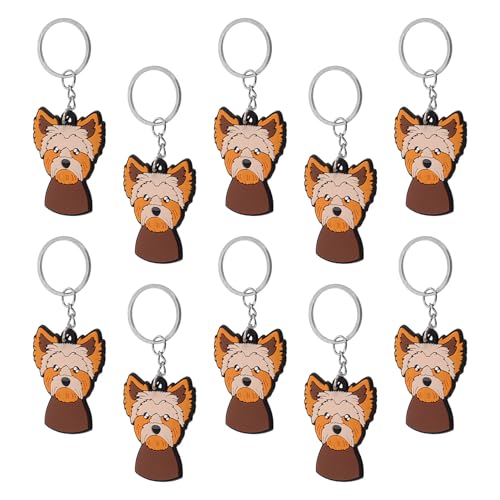 Gogogmee 10 piezas Llavero Coche Suave PVC Perro Dibujos Animados Accesorio Mochila Bolso Regalo para Amantes Mascotas