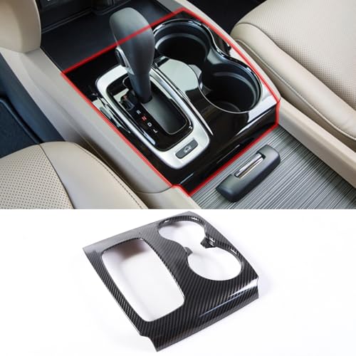 HIRUFAIT Gear Shift Panel Cover Trim for Honda Pilot 2016-2020/ Honda Ridgeline 2017-2019, ABS Automotive Center Consoles Cup Holder Cover Protector Accessories (Carbon Fiber Pattern)