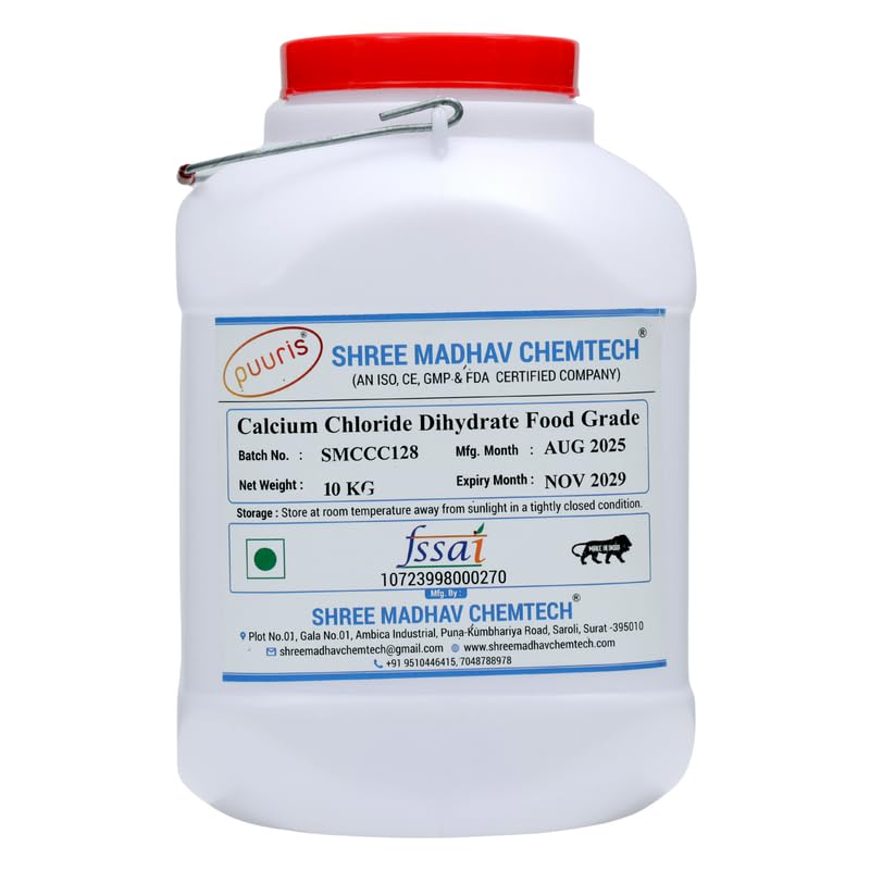 Calcium Chloride Dihydrate Food grade (PUURIS) 10 Kg for Added Mineral Chemicals of Packaged Drinking Water Calcium Chloride Dihydrate Food grade (PUURIS) 10 Kg for Added Mineral Chemicals of Packaged Drinking Water