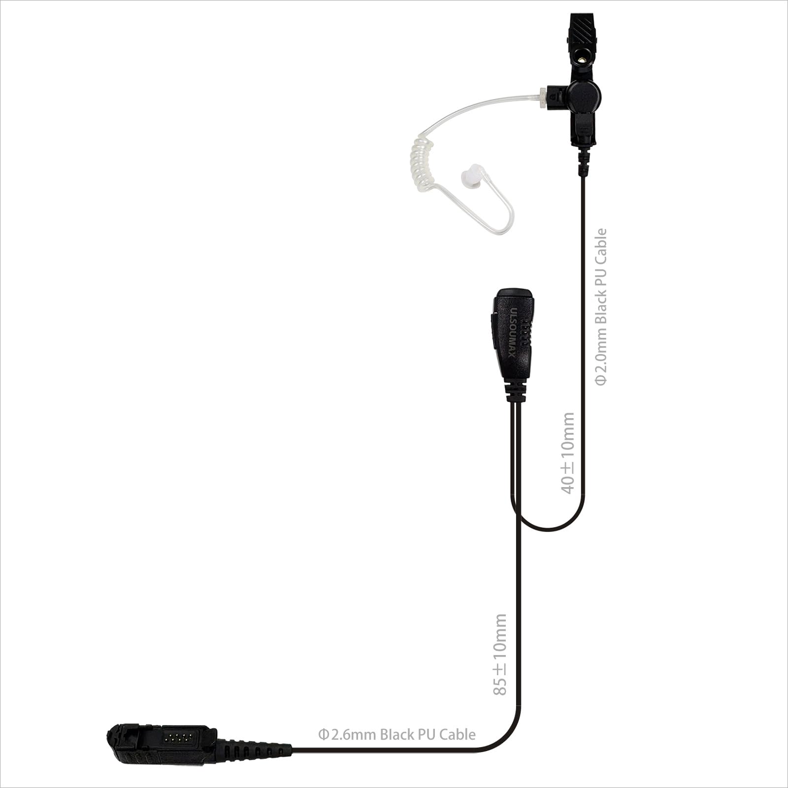 Air Acoustic Tube Auricolari Compatibile con Motorola DP2400 DP2400e DP3441e XPR3300e XPR3500 MTP3150 XiR P6600i Radio, Cuffia Acustica Auricolare con pulsante PTT Mic