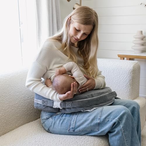 Image of My Brest Friend Deluxe Nursing Pillow Cover - Slipcovers for Baby - Adjustable Fit, Easy Care, Durable - Original Nursing Pillow Not Included, Dark Grey