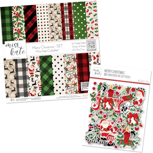 Papier de découpe Merry Christmas avec die-cuts pour scrapbooking et carterie