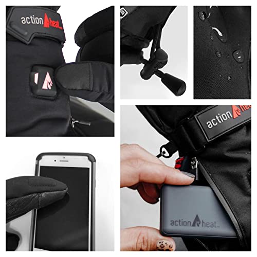 Heated Gloves for Men - ActionHeat Rechargeable Battery, Ski Motorcycle Snow Mitten Glove Arthritis