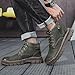 Men's Fashion Autumn and Winter First Layer Pigskin Work Boots Lace-up Genuine Leather Ankle Boots (Dark Green, Adult, Men, 9.5, Numeric, US Footwear Size System, Wide)