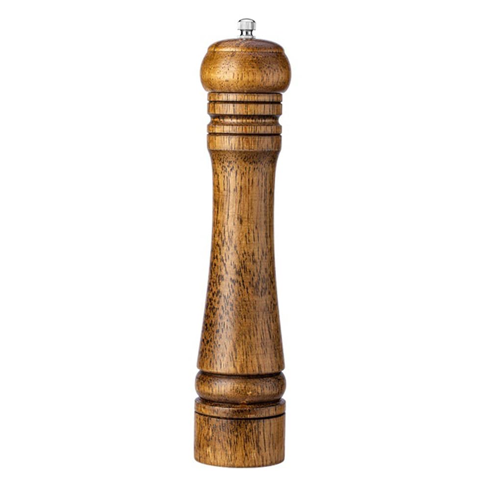 Wooden Pepper Grinder Salt Grinder Manual Pepper Mill Adjustable Coarseness Refillable Wood Peppercorn Crusher Mill for Kitchen Cooking Table Seasoning Tools 10in 8in 5in (L)