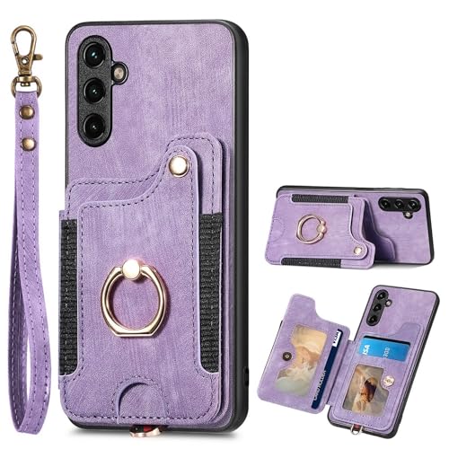 Flip cover Samsung A54 5G en cuir PU violet avec finitions premium