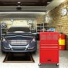 TUFFIOM 8-Drawer Rolling Tool Chest, Tool Storage Cabinet w/Lockable Wheels, Detachable Top, Drawers & Side Hooks, Mechanic Tool Organizer Box for Garage Warehouse Repair Shop