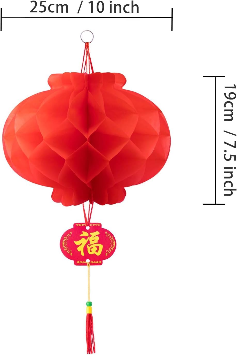 10Pcs Chinese New Year Decorations 2026, 10 Inch Chinese Lanterns, Traditional Hanging Decorations with Tassels - Image 2