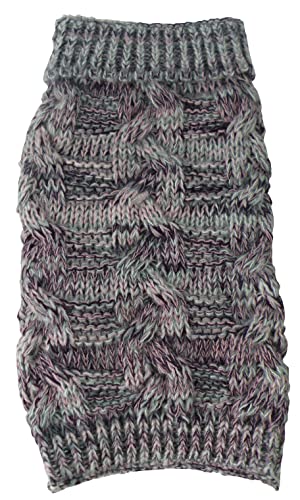 Pet Life ® Royal Bark Pet Sweater - Designer Heavy Cable Knitted Dog Sweater With Turtle Neck - Winter Dog Clothes Designed To Keep Warm #TOP28