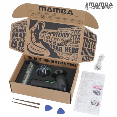 Image of Mamba Monster Electric Spice Grinder, Large Capacity USB Rechargeable Culinary Herb & Spice Mill for Kitchen Seasonings, Aluminum Alloy Head, Black