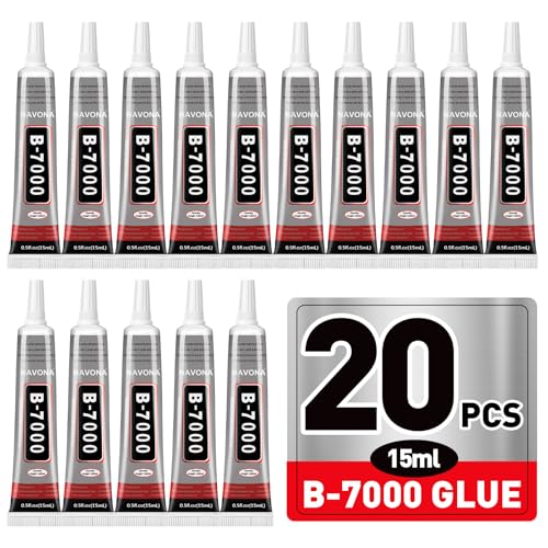 20 PCS 15ml B7000 Glue Clear with Precision Tip Bedazzling Glue Super Glues Rhinestone Glue for Nail Craft Glues Jewelry Making Nail Art DIY Makeup Shoes
