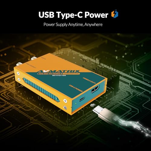 Image of AVMATRIX 12G SDI to HDMI mini Converter,HD /3G /6G /12G-SDI Loop Out, HDMI 2.0 Output, Pocket Size & Easy Mount, USB-Type C Power Solution (SC1112-12G)