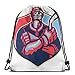Jiger Drawstring Tote Bag Gym Bags Storage Backpack, Illustration of An Ice Hockey Player Holding Stick In Retro Style,Very Strong Premium Quality Gym Bag for Adults & Children