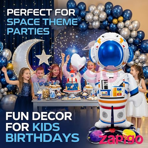 Image of Balloonistics Astronaut Self-Standing Large Foil Balloon | Space Theme Birthday Party Decoration | Outer Space Astronaut Birthday Balloon | No Helium Needed