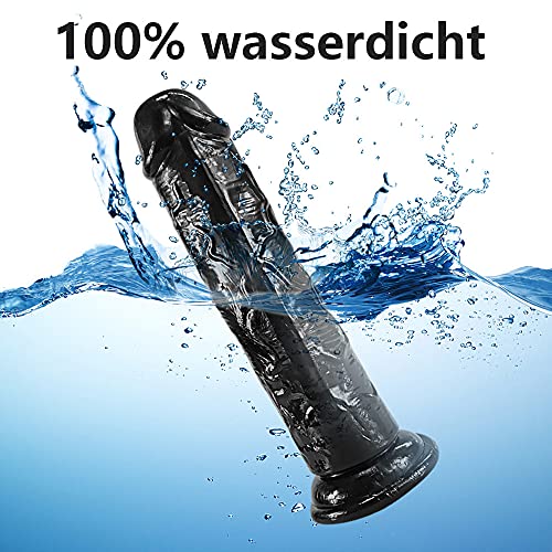 Grote zwarte penisdildo, 25cm xxl realistische enorme dildo met speen groot voor handsfree spelen didlo G-spot anale simulatie, seksspeeltjes voor vrouwen extreem - Afbeelding 5
