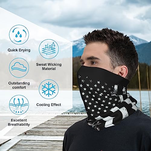 Image of 4Pcs Magic Headwear Neck Gaiter Tube Scarf Headbands Bandana Balaclava for Outdoor Running Cycling Skating Work Out