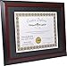 Creative Picture Frames 11x14-inch Mahogany Diploma Frame with Black Mat to Hold 8.5” x 11” Graduation Certificate Documents with Installed Wall Hanger