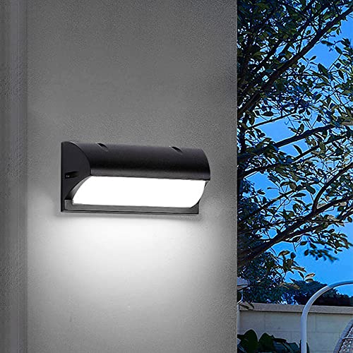 Lámparas de Pared, luz LED de 12 W para Exteriores con Pantalla acrílica, Color Negro Mate, Aplique de Pared de Aluminio Resistente al Agua para Exteriores, Interiores, Jardines, pasillos y Patio