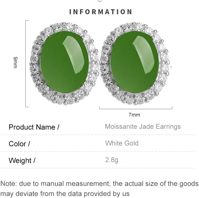 14K Gold Elegant Earrings Featuring Genuine Natural Green/Blue Jade Studs with Sparkling Moissanite Accents, Celebrating Lunar New Year & Dragon Year, Auspicious Good Luck Earrings , Ideal Birthday or Special Occasion Gift - Image 2