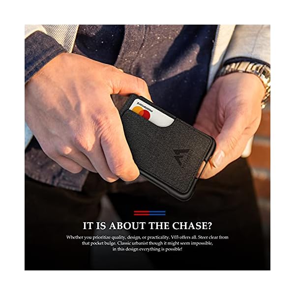 Aluminum Tactical Mens Wallet - Wallets for Men with Leather RFID Blocking Metal Carbon Fiber Pattern Gift (Black PU) - Image 5