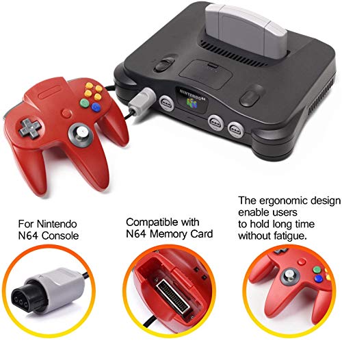 Image of miadore 2 Pack Classic Controllers (Blue /Red) Bundle with 2 Pack 6FT Controller Extension Cable for N64 Console Video Games