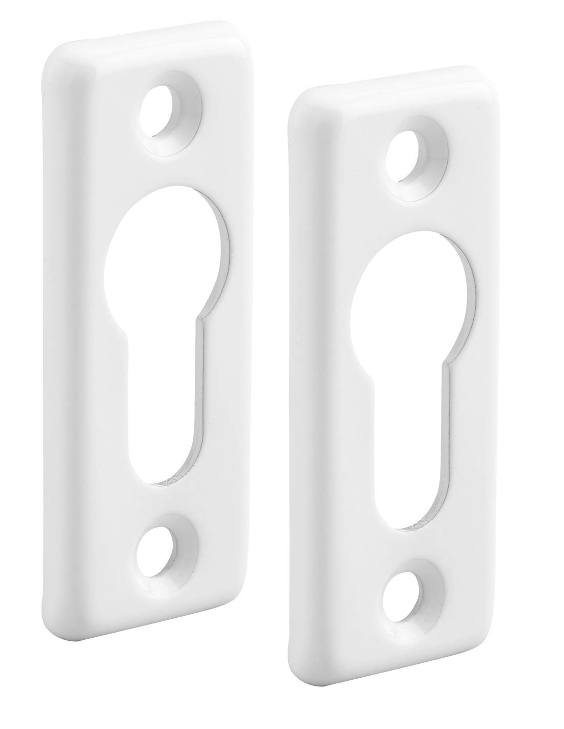 THIRARD - Paire de Rosaces Rectangulaires pour Cylindre Profilé - Blanc - Idéale pour Porte d'Entrée - Finition Élégante - Pratique - Facile à Installer - Blanc