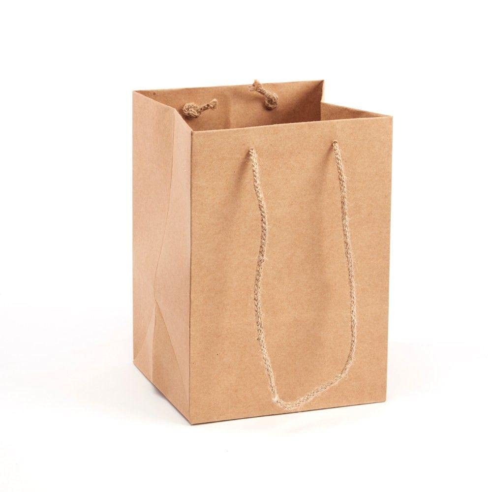 Pack of 10 Rope Handle Porto Gift Bags Natural Kraft - Florist Hand Tied Flower Bag
