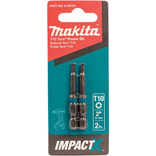 Makita A-96724 Impactx T10 Torx 2″ Power Bit, 2 Pack