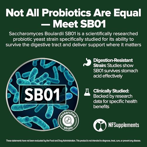 Image of Saccharomyces Boulardii Probiotic 240 Tablets (4 Month Supply) - Researched Strain SB01 - 3 Billion CFU - Digestive Health & Gut Support - GMP Certified (240, Saccharomyces Boulardii)