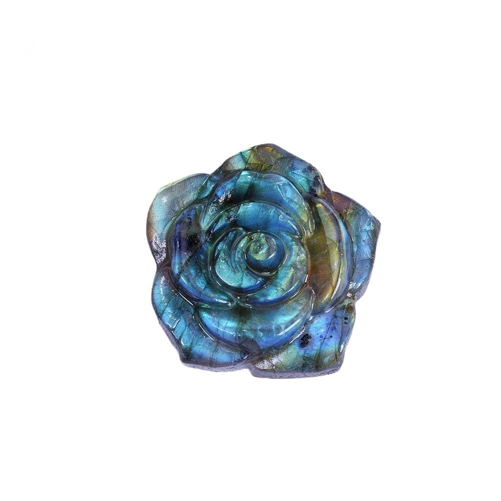 HUFFA Labradorite Carving Blue Moonstone Raw Stone Polished Crystal Decorative Ornament