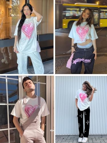 Aelfric Eden Women Love Balloon Graphic Tees Summer Short Sleeve Printed Cotton T Shirts Casual Harajuku Tops4