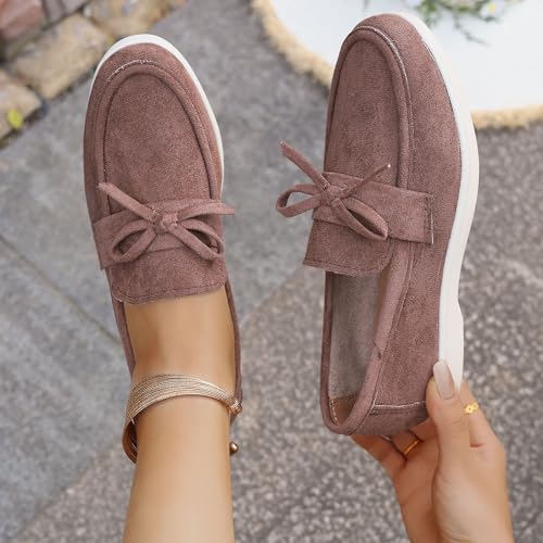 Women's Casual Slip On Suede Shoes Flat Comfortable Everyday Wear Versatile Footwear for All Seasons Soft4