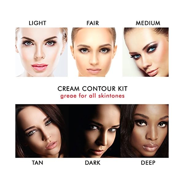 Youngfocus Cosmetics Cream Contour Best 8 Colors and Highlighting Makeup Kit - Contouring Foundation/Concealer Palette - Vegan & Cruelty Free - Step-by-Step Instructions Included