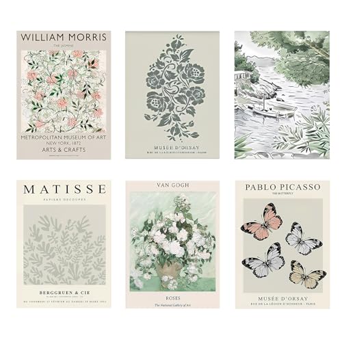 Aomhrek 6 pósteres estéticos, arte de pared de Matisse, Posters para Pared Matisse para Decoración de Habitación y Sala, Láminas para...