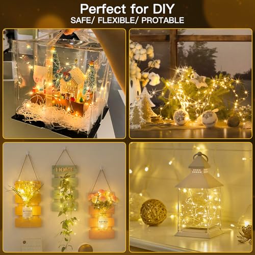 Image of suddus Fairy Lights Battery Operated,4Pack Total 132ft 400 LED Twinkle Lights for Bedroom, Dorm Decor