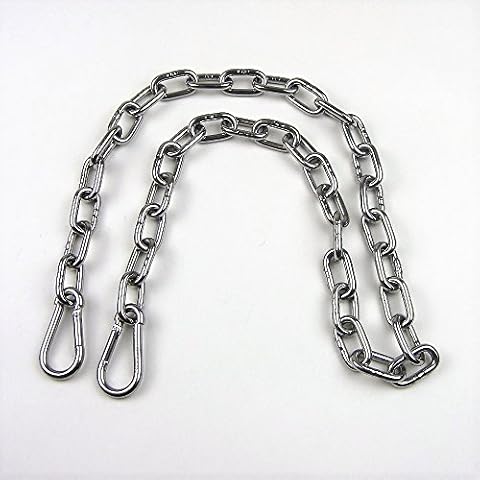 3ft Stainless Steel T316 Proof Coil Chain & Snap Hooks -1/4" Chain, 5/16" Snap Hook Cover